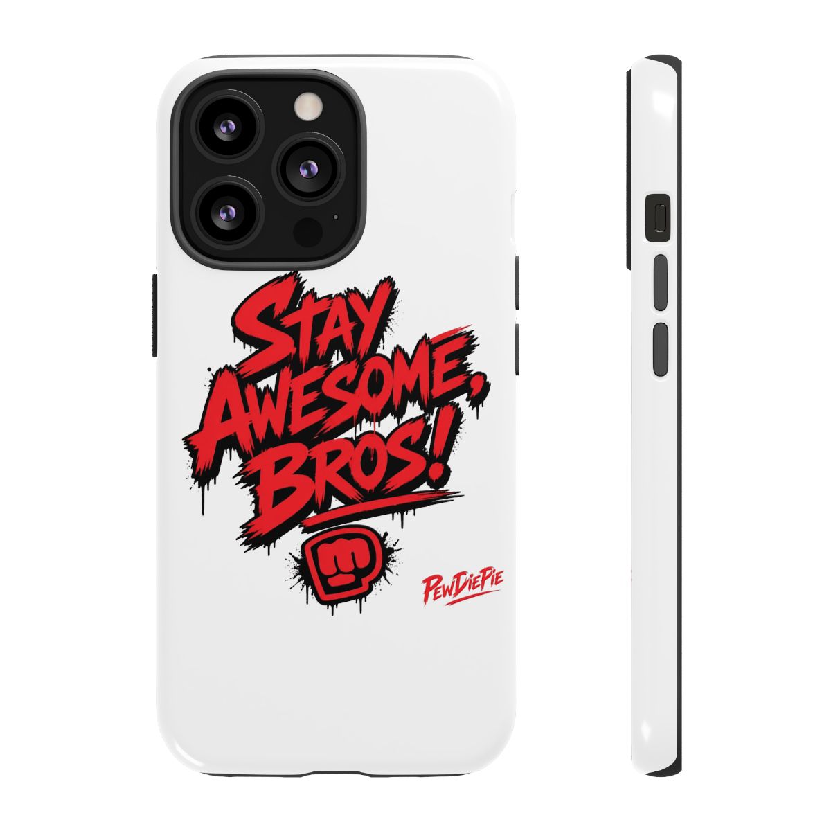PewDiePie "Stay Awesome, Bros!" Phone Case - alternate angle 1, merchandise