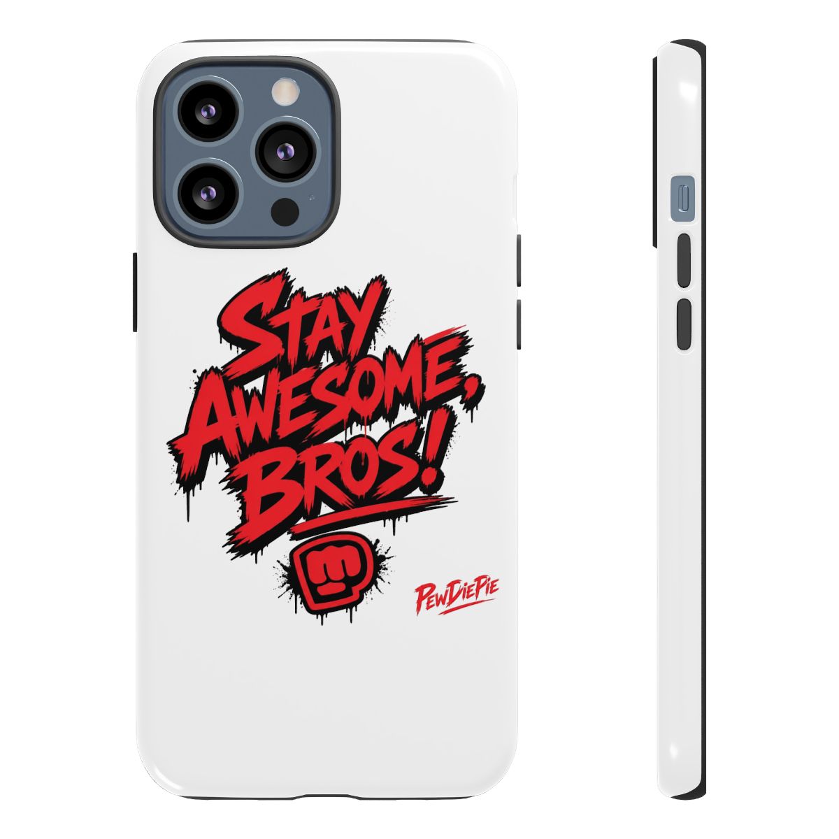 PewDiePie "Stay Awesome, Bros!" Phone Case - alternate angle 2, merchandise
