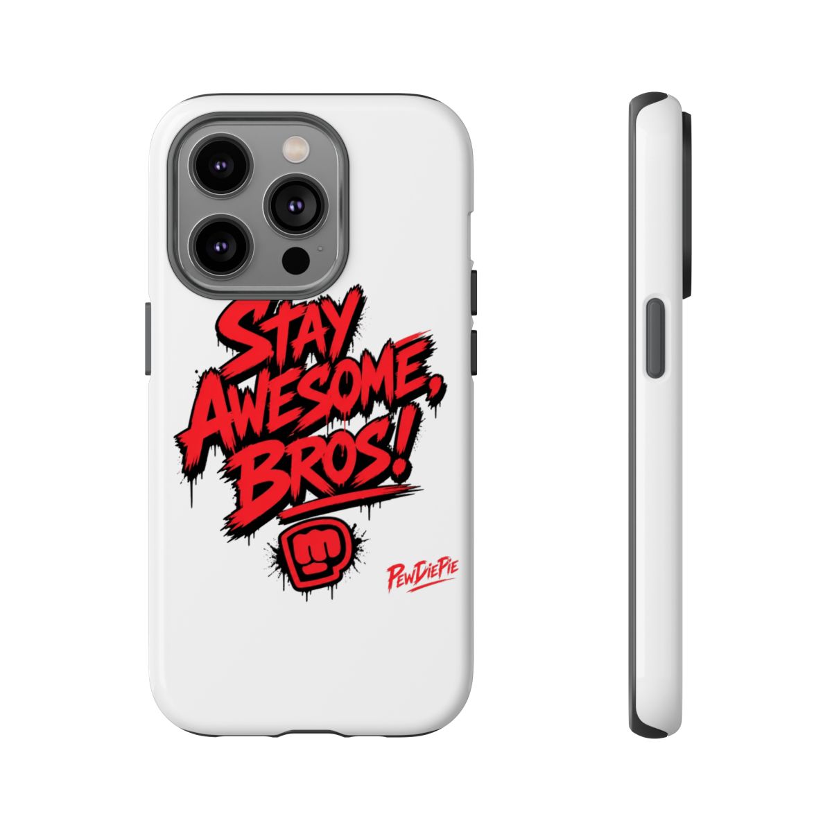 PewDiePie "Stay Awesome, Bros!" Phone Case - alternate angle 3, merchandise