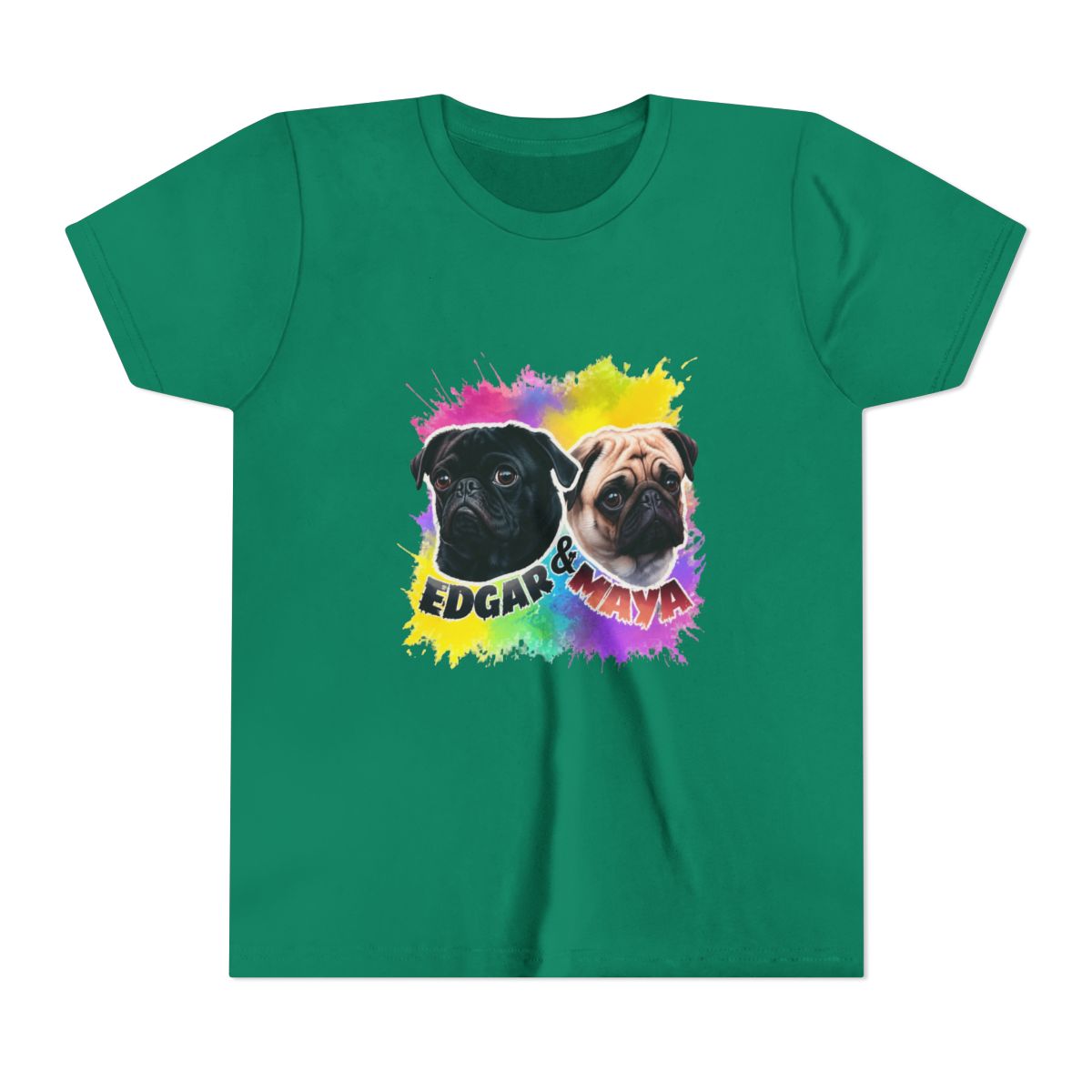 Edgar & Maya PewDiePie Pugs Classic Kids T Shirt 51 - alternate angle 2, merchandise
