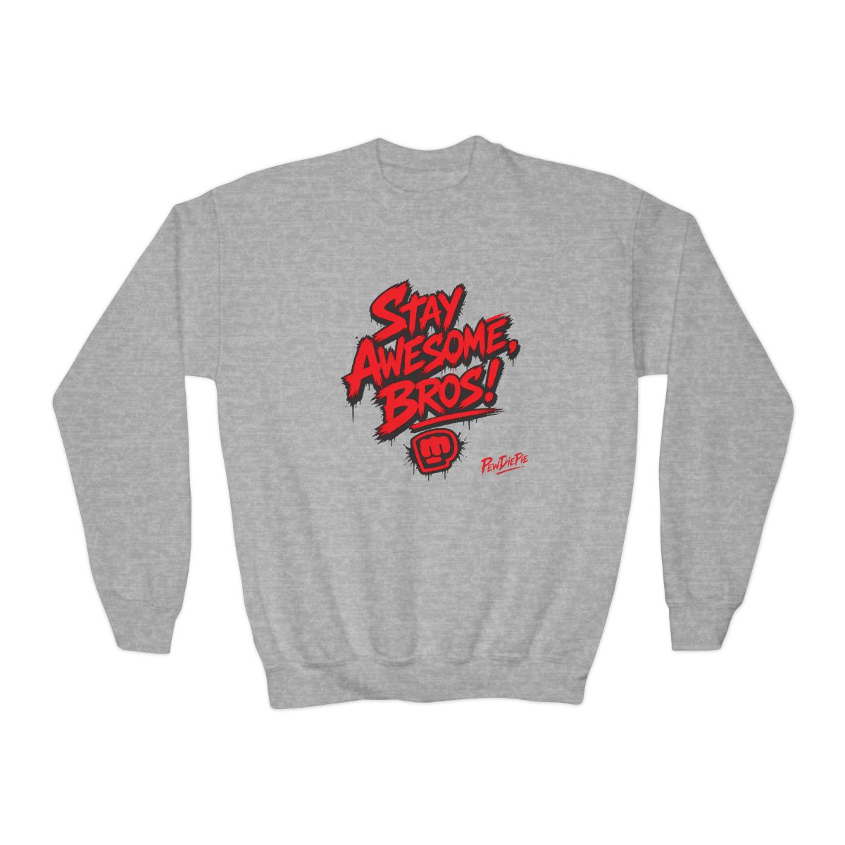 PewDiePie "Stay Awesome, Bros!" Kids Crewneck
