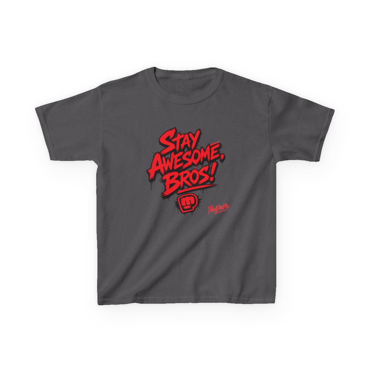 PewDiePie "Stay Awesome, Bros!" Unisex Kids Tee - alternate angle 3, merchandise